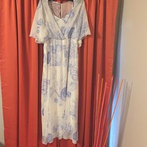 Soft Surrounding womens White and blue Maxi Dress